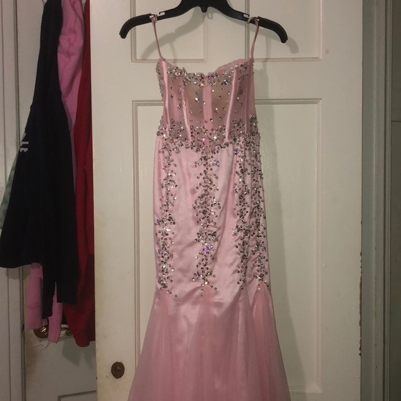 Pink bling sweetheart prom dress - Picture 7 of 9
